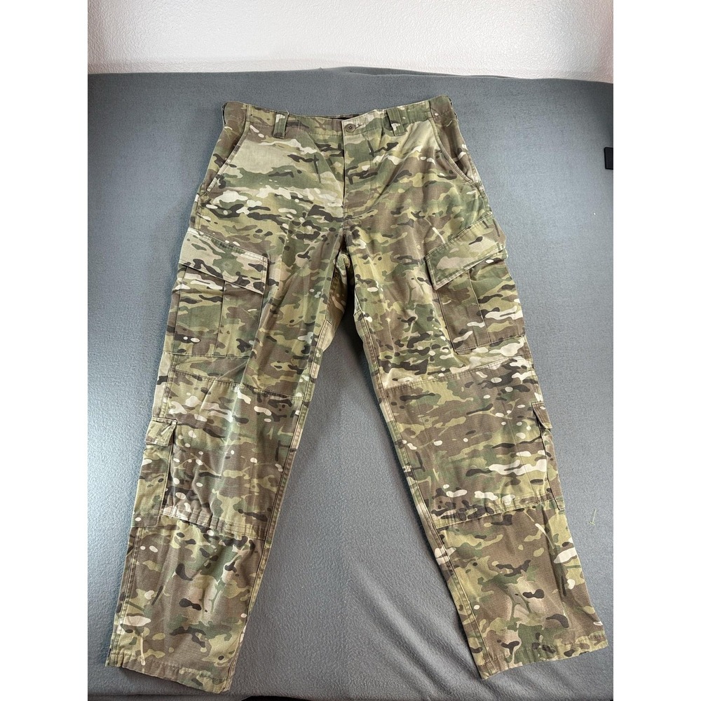 TRU-SPEC Pants Mens Large Camo Ripstop Relaxed Fit Cargo Adjustable Waist Army